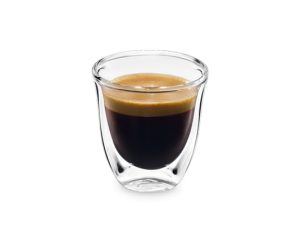 Espresso in een dubbelwandig glas