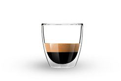 Ristretto in een dubbelwandig glas